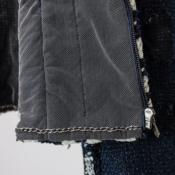 Chanel SS11 Metallic Distressed Hole Tweed Paneled Jacket - Picture 12 of 16